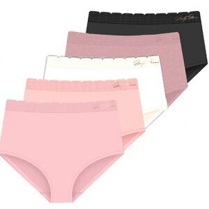 Marilyn Monroe Seamless Lightweight Brief Panties - Scalloped Waist - Set of 5